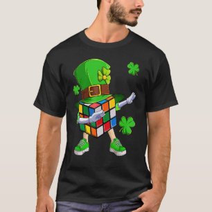 Dabbing Cube Speed Cubing Math Puzzle St Patrick D T Shirt