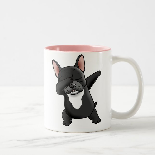 Dabbing Cute Fransk Bulldog Mugg (Höger)