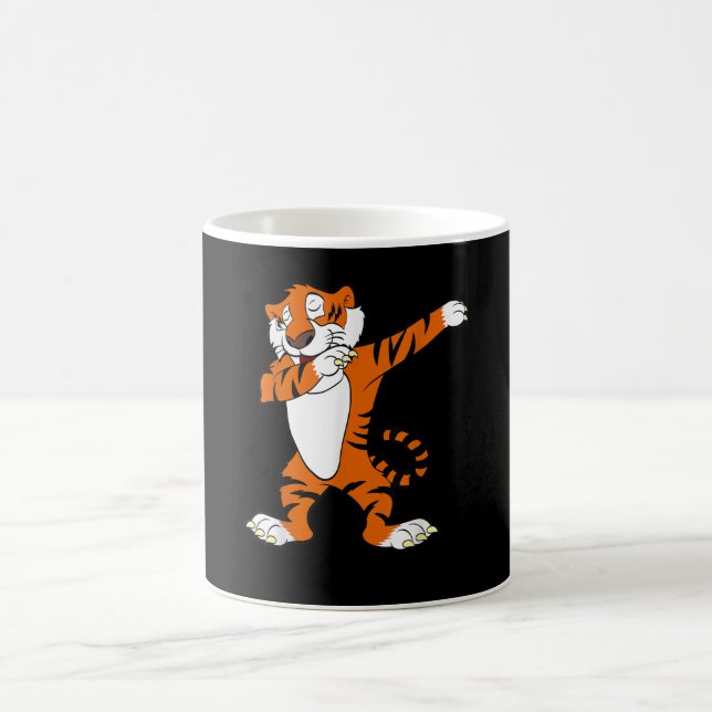 Dabbing Cute Tiger Animal Party Kaffemugg (Center)