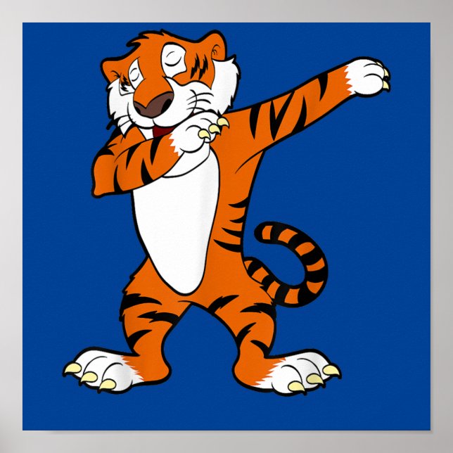 Dabbing Cute Tiger Animal Party Poster (Framsidan)