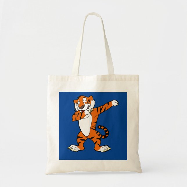 Dabbing Cute Tiger Animal Party Tygkasse (Framsidan)