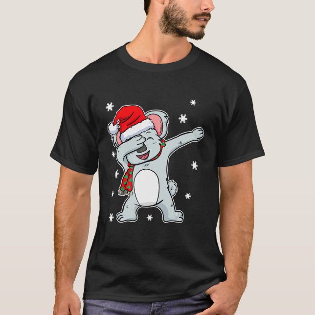 Dabbing Dab Australian Koala Bear jultomten T Shirt (Framsida)