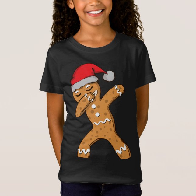 Dabbing Dab Pepparkaksgubbe jul T Shirt (Framsida)