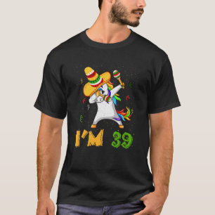 Dabbing Dab Unicorn Age 39 Years Birth Born Cinco T Shirt