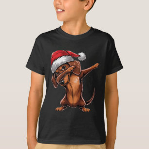 Dabbing Dachshund Santa Hat jul Dab Dance Gi T Shirt