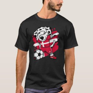 Dabbing Dalmatian Danske Ocer Fläkt Jersey Footb T Shirt