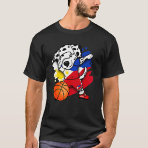 Dabbing Dalmatian Filippinerna Basketball Fläkt Je T Shirt