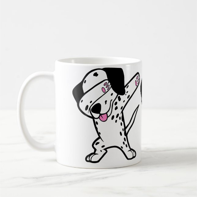 Dabbing Dalmatian Funny Dalmation Dog Dab Dance Kaffemugg (Vänster)