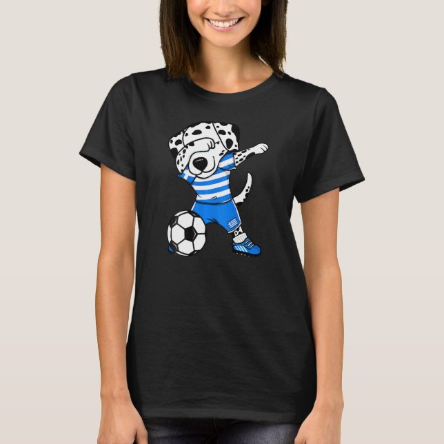 Dabbing Dalmatian Greece Ocer Fläkt Jersey Grekisk T Shirt (Framsida)