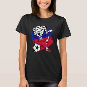 Dabbing Dalmatian Haitis fotbollsspelare Fläkt Jer T Shirt