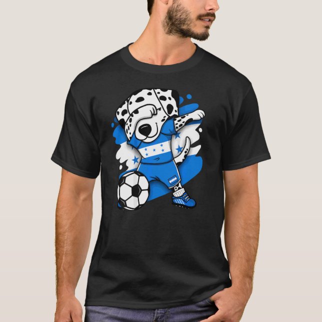 Dabbing Dalmatian Honduras Soccer Fläkt Jersey Foo T Shirt (Framsida)