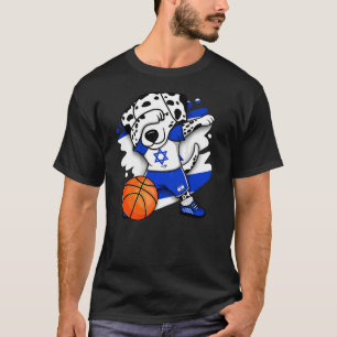 Dabbing Dalmatian Hund Israel Basketball Jersey Bb T Shirt