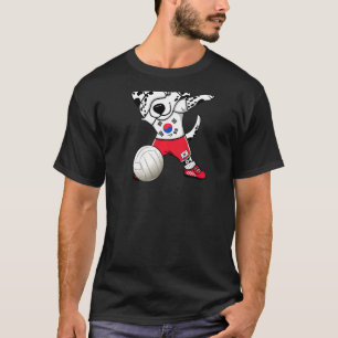 Dabbing Dalmatian Hund Sydkorea Volleyball Jerse T Shirt