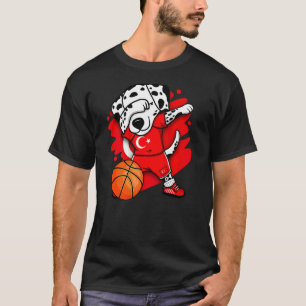 Dabbing Dalmatian Hund Turkey Basketball Jersey Bb T Shirt