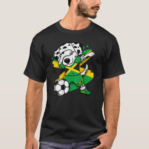 Dabbing Dalmatian Jamaica Soccer Fläkt Jersey Foot T Shirt