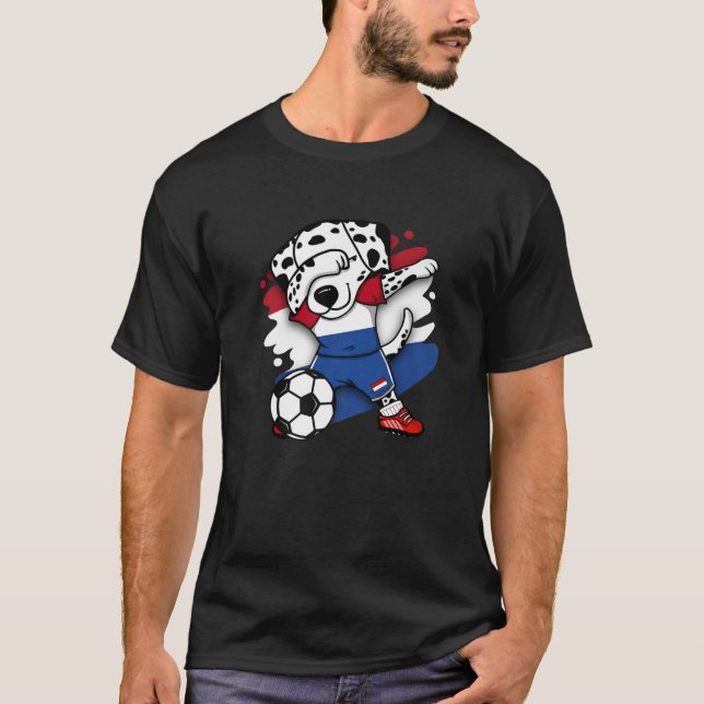 Dabbing Dalmatian Netherlands Ocer Fläkt Jersey F T Shirt (Framsida)