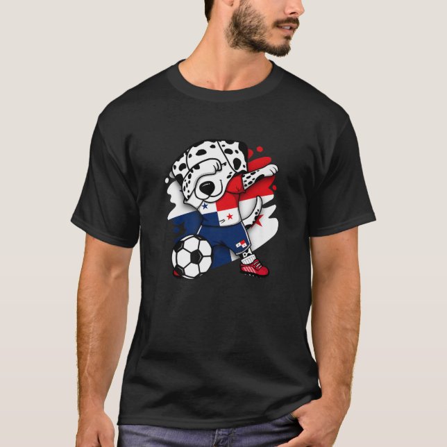 Dabbing Dalmatian Panama Ocer Fläkt Jersey Footba T Shirt (Framsida)