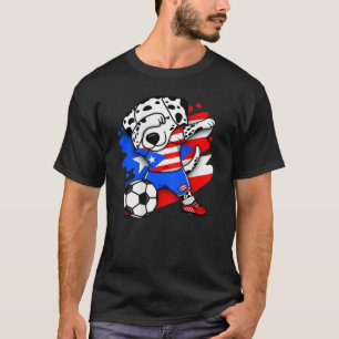 Dabbing Dalmatian Puerto Rico Soccer Fläkt Jersey T Shirt