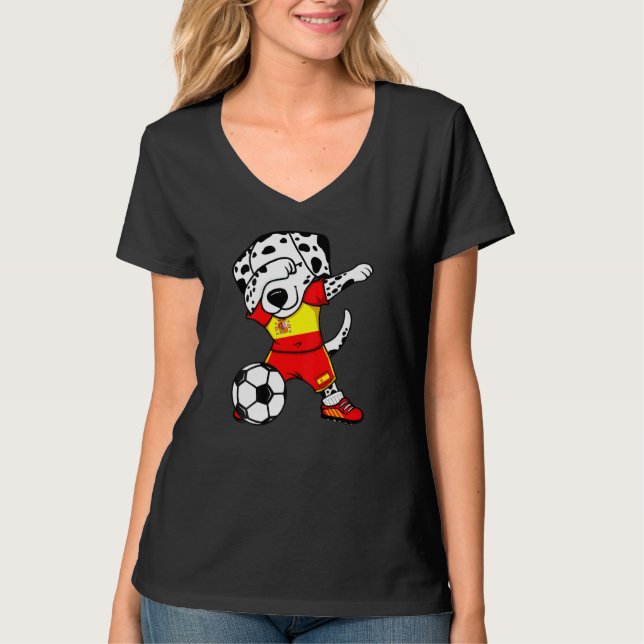 Dabbing Dalmatian Spain Ocer Fläkt Jersey Spanska T Shirt (Framsida)