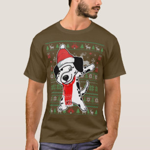 Dabbing Dalmatian Ugly jul Sweater Funny Par T Shirt