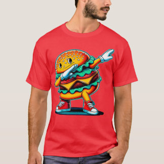 Dabbing Dancing Burger Funny Hamburger Food Foodie T Shirt