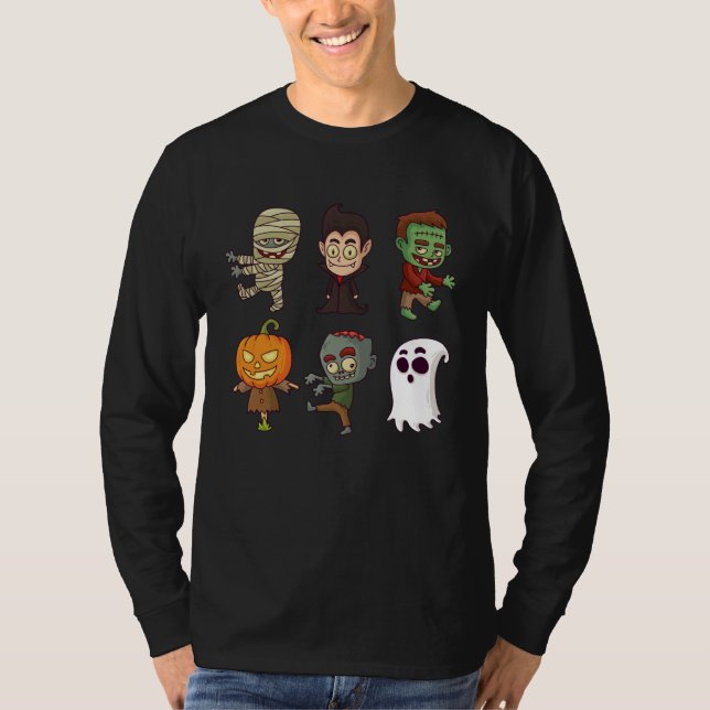 Dabbing Dancing Halloween Monsters  boys girls T Shirt (Framsida)