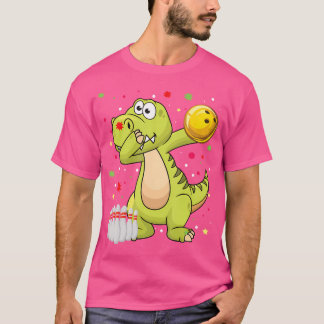 Dabbing Dinosaur Bowling Shirts Funny Bowling Boy T Shirt