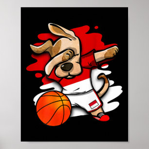 Dabbing Dog Indonesien Sketll Fans Tröja Indonesie Poster