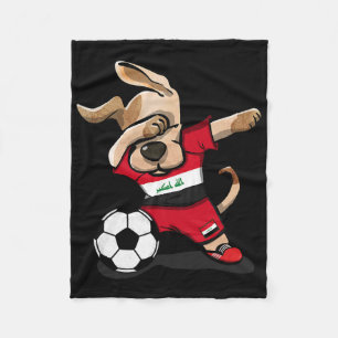 Dabbing Dog Irakien fotbollsfans tröja irakisk fot Fleecefilt