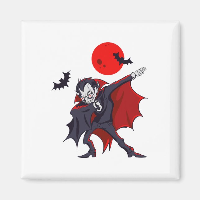 Dabbing Dracula Vampire Halloween Count Dabula Gif Magnet (Framsidan)