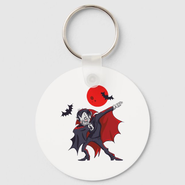 Dabbing Dracula Vampire Halloween Count Dabula Gif Nyckelring (Framsida)