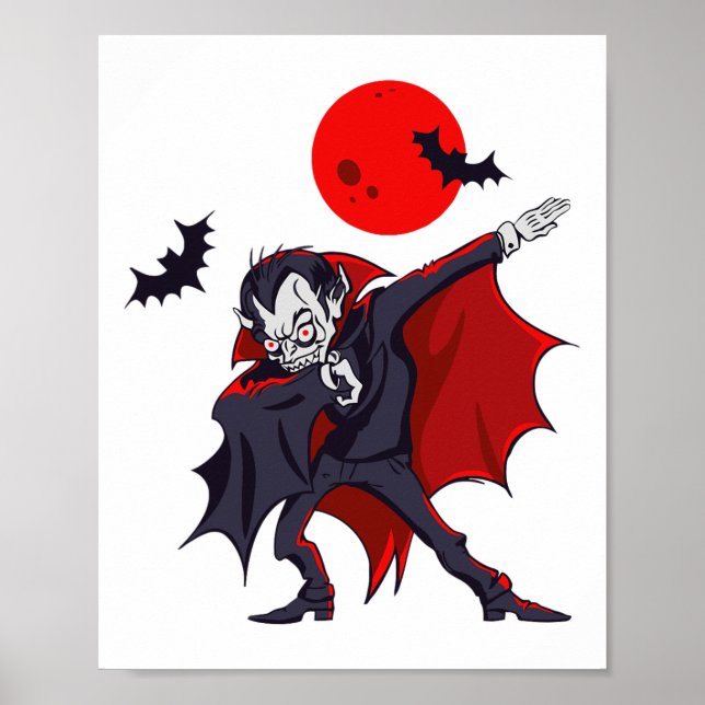 Dabbing Dracula Vampire Halloween Count Dabula Gif Poster (Framsidan)