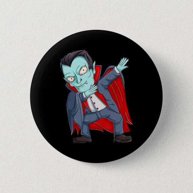 Dabbing Dracula Vampire Shirts Småbarn Halloween B Knapp (Framsida)
