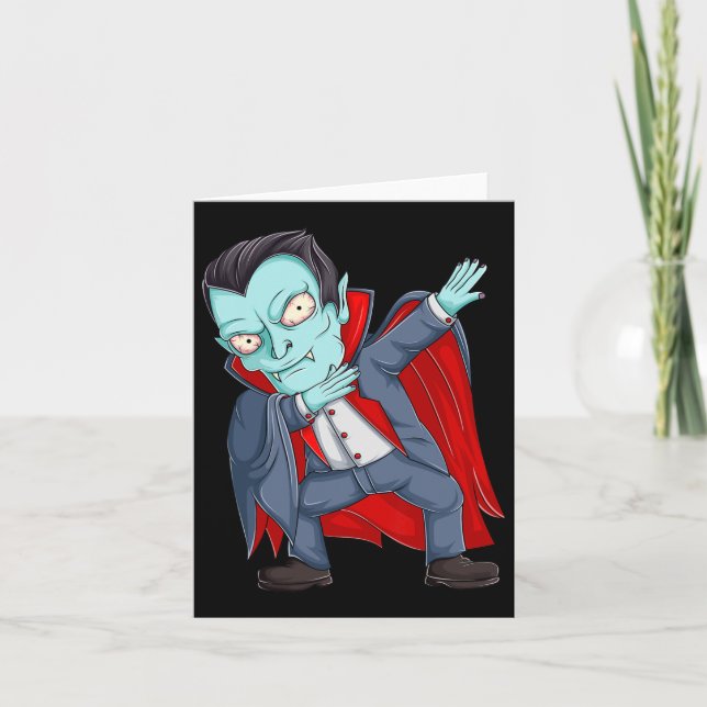Dabbing Dracula Vampire Shirts Småbarn Halloween B Kort (Framsida)