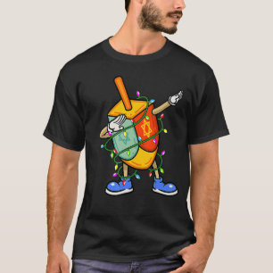 Dabbing Dreidel Hanukkah jul Ljus Menorah T Shirt