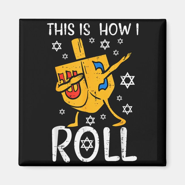 Dabbing Dreidel Ugly Hanukkah Funny Chanukah Men W Magnet (Framsidan)