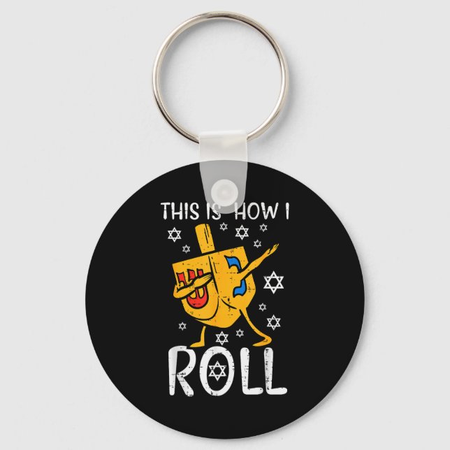 Dabbing Dreidel Ugly Hanukkah Funny Chanukah Men W Nyckelring (Framsida)