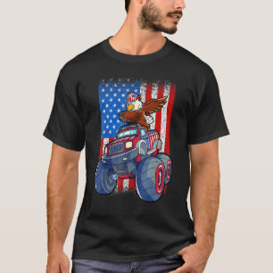 Dabbing Eagle Monster Lastbil 4:e juli Boys Ameri T Shirt
