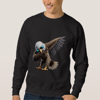 Dabbing Eagle Motif Coola Dab Animal Lover Safari Lång Ärmad Tröja