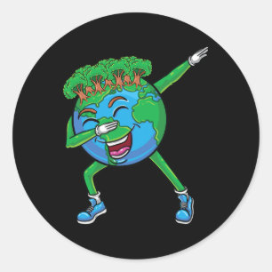 Dabbing Earth for Earth Day Kids Runt Klistermärke