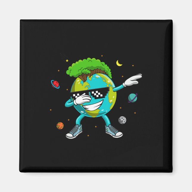 Dabbing Earth Recycling Conversation Space Science Magnet (Framsidan)