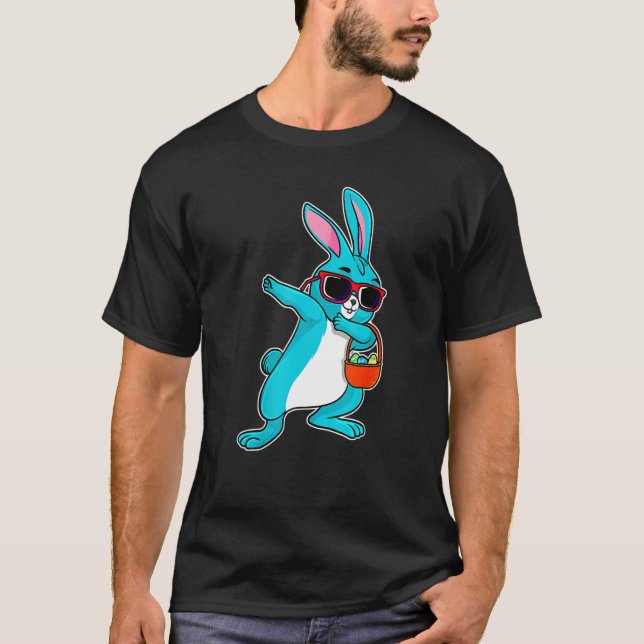 Dabbing Easter Bunny Boy Dab Easter Day Basket Stu T Shirt (Framsida)