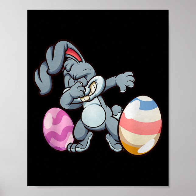 Dabbing Easter Bunny Premium Tri-blend  Poster (Framsidan)