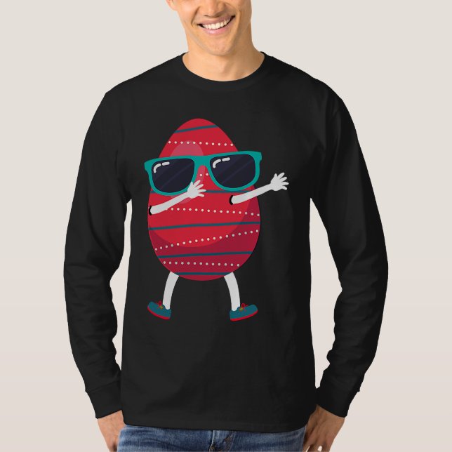 Dabbing Easter Egg Sunglasses Easter Sunday Day  K T Shirt (Framsida)
