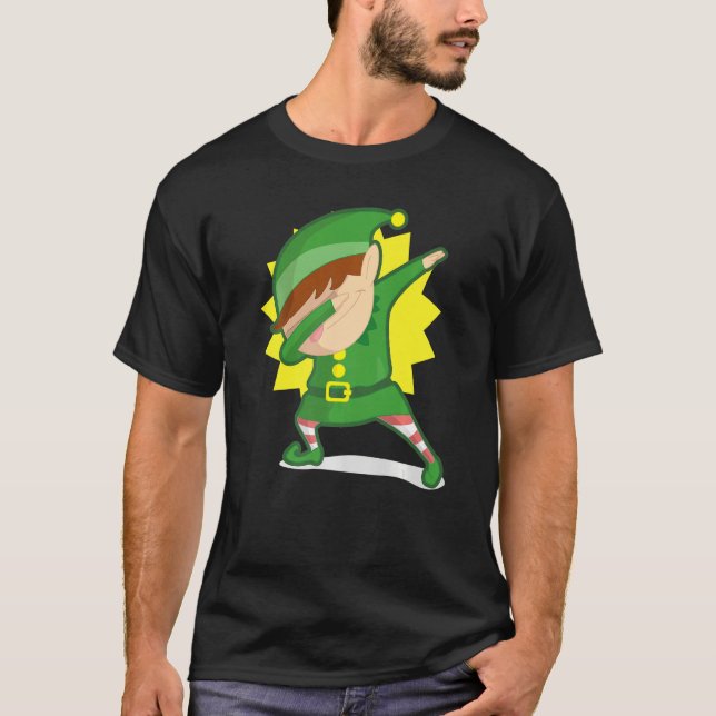 Dabbing Elf Friends  Christmas Boys T Shirt (Framsida)