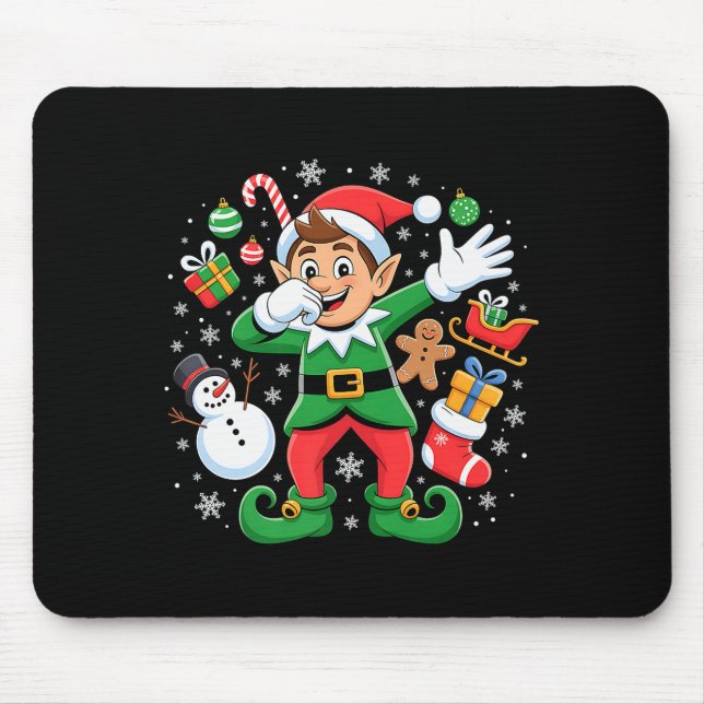 Dabbing Elf Friends Xmas Boys Girls Dabbing Christ Musmatta (Framsidan)