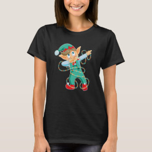 Dabbing Elf Julafton God jul Winter Helgdag T Shirt