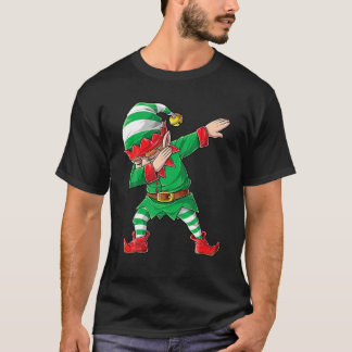 Dabbing Elf Squad Boys Kids Julafton Family Matchi T Shirt