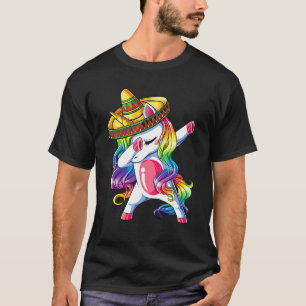 Dabbing Enhörning Cinco De Mayo Kvinnor Regnbåge S T Shirt