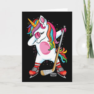 Dabbing Enhörning Ishockey Barn Pojkar Flickor Rol Kort